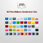45 Free Balloon Social Icon Set