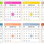 Colored popup calendars